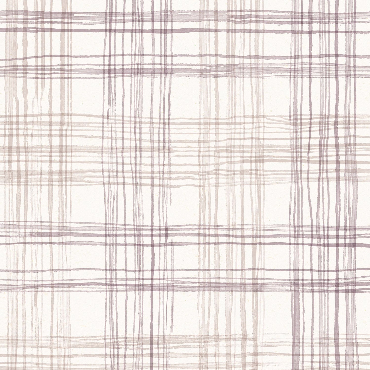 Detail of wallpaper with watercolor plaid pattern in shades of mauve. 