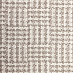 Broadloom carpet with houndstooth check pattern in cream and light brown. 