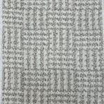 Broadloom carpet with houndstooth check pattern in cream and grey.