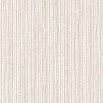 Wallpaper with hand drawn ticking stripe in  grey and rust red on white. 