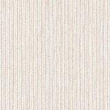 Wallpaper with hand drawn ticking stripe in  grey and rust red on white. 