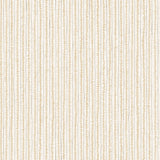 Wallpaper with hand drawn ticking stripe in  yellow and grey on white. 