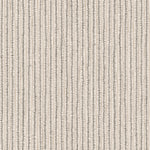 Fabric with hand drawn ticking stripe in black and taupe on white.
