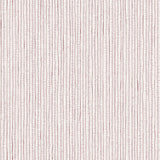 Fabric with hand drawn ticking stripe in shades of purple on white.