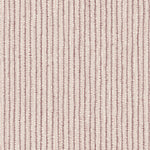 Fabric with hand drawn ticking stripe in wine purple and pink on white.
