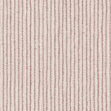 Fabric with hand drawn ticking stripe in wine purple and pink on white.