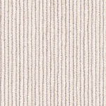 Wallpaper with hand drawn ticking stripe in dark purple and tan on white. 