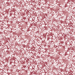 Painterly branch print in white on a berry red watercolor field.