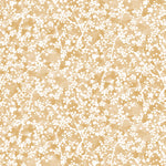 Painterly branch print in white on a warm yellow watercolor field.