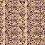 Full repeat image of a hand-drawn Suzani motif in shades of purple, brown and lime green on a buff pink ground.