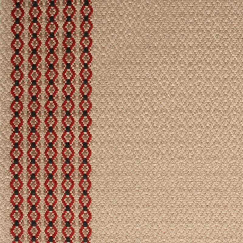 Striped flatweave runner in cream and red