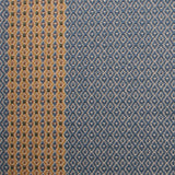 Striped flatweave runner in blue and tan