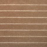 Broadloom carpet in a wide stripe pattern in camel and ivory. 