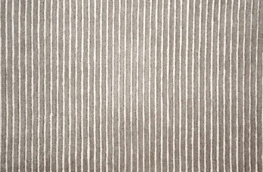 Broadloom carpet swatch in a stripe pattern in a grey design