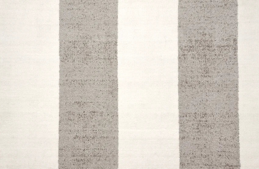 Broadloom carpet swatch in a stripe pattern in a medium grey design