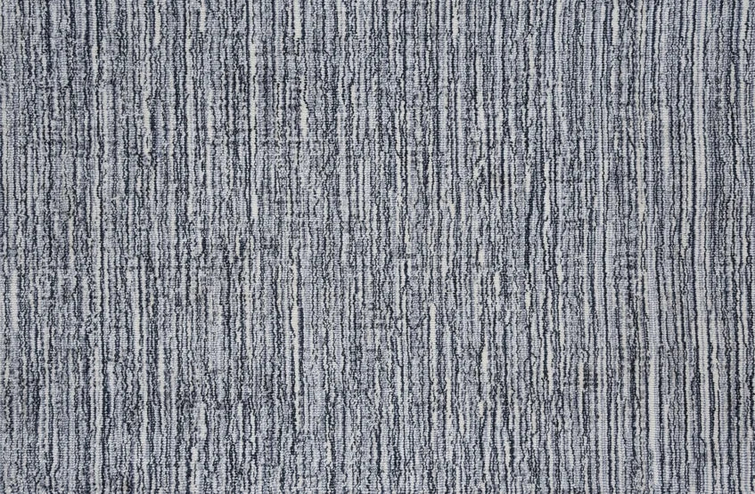 Broadloom carpet swatch in a stripe pattern in a dark grey design
