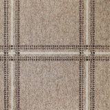 Broadloom carpet with window pane check in white and brown on oatmeal