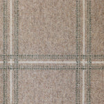 Broadloom carpet with window pane check in white and green on oatmeal