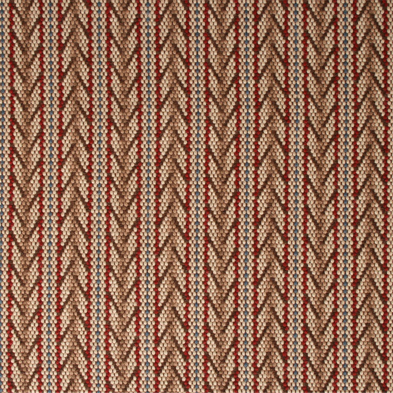 Striped Herrigbone flatweave runner in brown and red