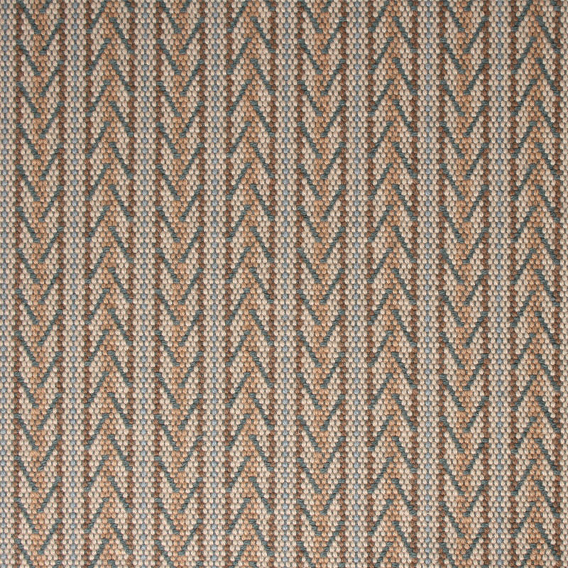 Striped Herrigbone flatweave runner in tan and brown and blue