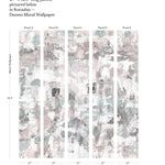 Kotoubia Duomo Mural Wallpaper panels with measurements on a white background