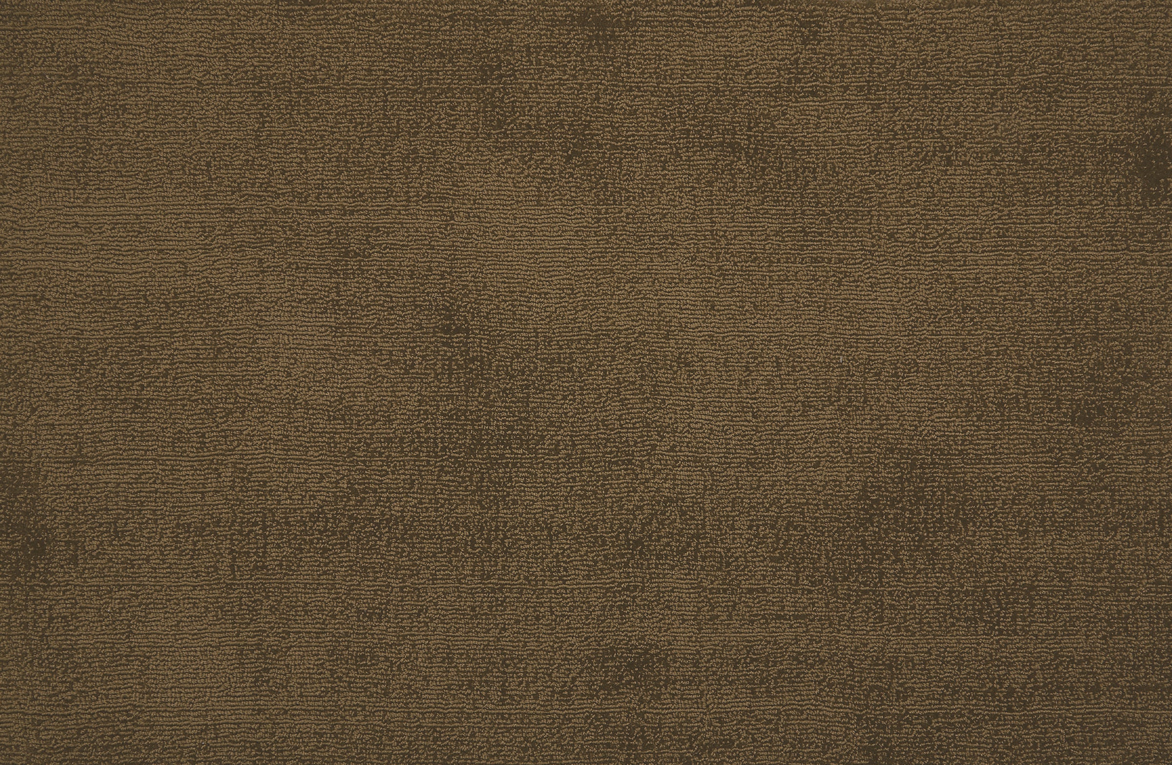 Broadloom carpet in a cut pile strié design in chocolate brown.