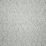 Broadloom carpet in a linear geometric design in grey and white. 