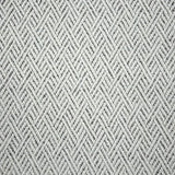 Broadloom carpet in a linear geometric design in grey and white. 