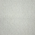 Broadloom carpet in a linear geometric design in light grey and white. 