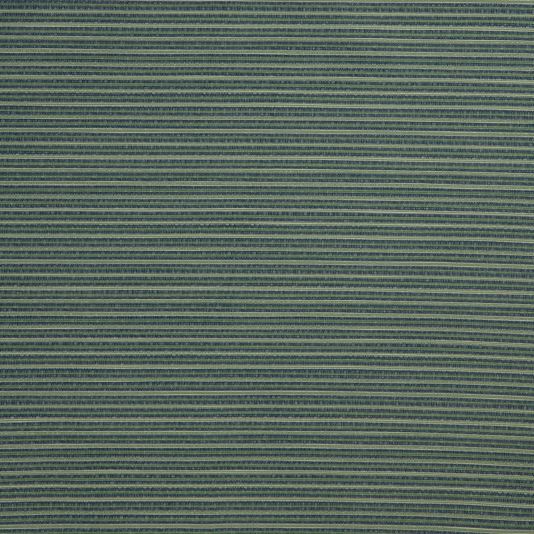 Woven outdoor fabric in a subtle stripe design in blue and green. 