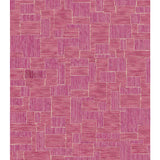 Flatweave rug rendering with linear pattern in shades of pink