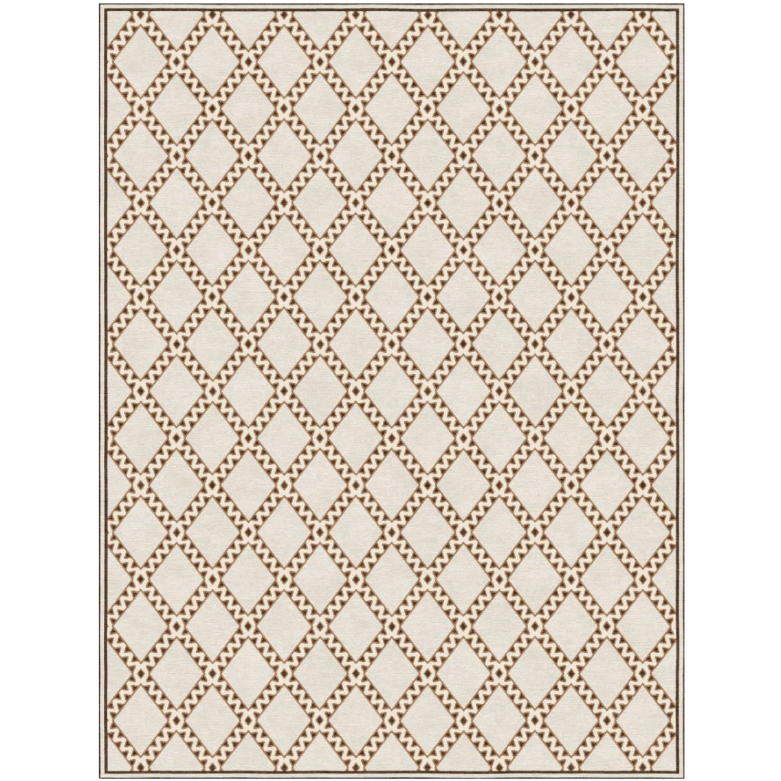 Rug with a geometric pattern on a white background