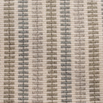 Broadloom carpet in a ticking stripe in shades of grey, beige and taupe. 