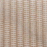 Broadloom carpet in a ticking stripe in shades of warm tan and cream. 