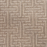 Broadloom carpet in a geometric stripe in cream and heather brown. 