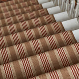 Striped flatweave runner in tan and red