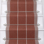 Striped flatweave runner in red and grey 