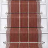 Striped flatweave runner in red and grey 