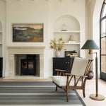 Striped flatweave runner in dark grey and light grey 