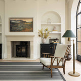 Striped flatweave runner in dark grey and light grey 