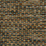 Handowoven rug in textural design in shades of green and brown.