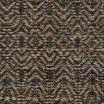 Handwoven rug detail in a linear diamond design in taupe with darker brown background.