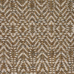 Handwoven rug detail in a linear diamond design in tonal neutral browns.