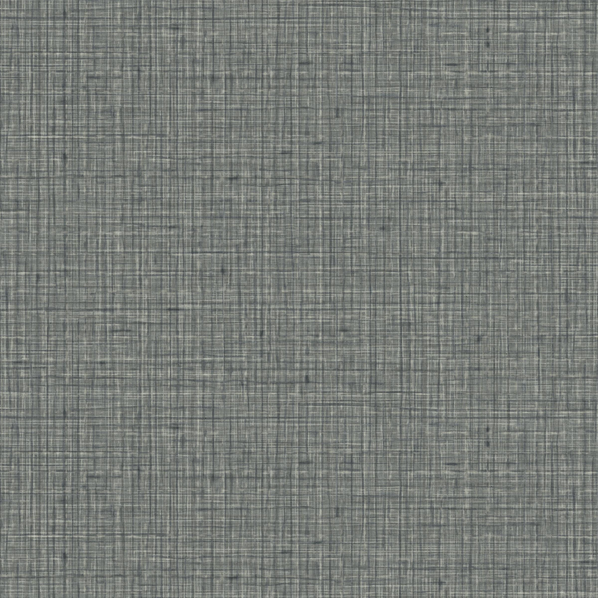 Detail of wallpaper in a textured tweed pattern in shades of gray-green.