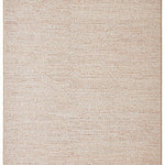 Beige area rug with a subtle pattern on a white background