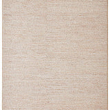 Beige area rug with a subtle pattern on a white background