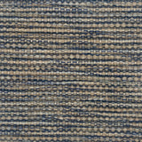 Textured handwoven carpet with a mix grey and blue colors. 