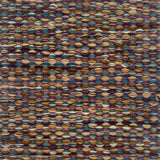 Textured handwoven carpet with a mix of purple, teal and brown.