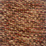 Textured handwoven carpet with a mix of red, rust, and brown.