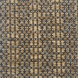 Close-up of a textured brown and black woven rug